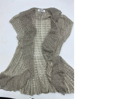 Olive Green Women's Boho Open Knit Fringe Sweater Vest Olive Green Women's Boho Open Knit Fringe Sweater Vest