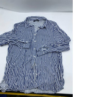 White long-sleeved shirt with blue stripes White long-sleeved shirt with blue stripes