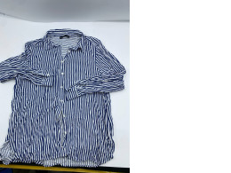 White long-sleeved shirt with blue stripes