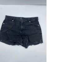 Black denim shorts