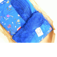 Blue dress with embroidery, Thai silk Blue dress with embroidery, Thai silk