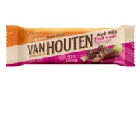 Van Houten Dark Milk Fruit & Nut 43% Cocoa Chocolate 40 g.