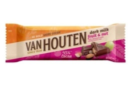 Van Houten Dark Milk Fruit & Nut 43% Cocoa Chocolate 40 g.