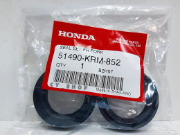 Set of 4 Front shock seal + dust seal, genuine 51490-KRM-852