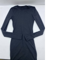 Black long sleeve round neck dress