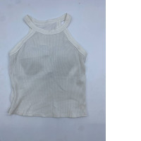 White sleeveless tank top with built-in bra