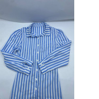 Blue long dress with white stripes