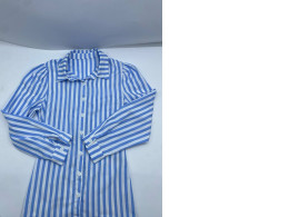 Blue long dress with white stripes