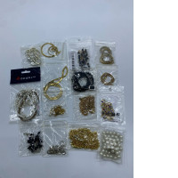 Set of 15 Gold necklace with beads 