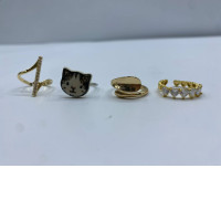 Set of 4 Women's gold beaded ring Set of 4 Women's gold beaded ring