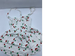 Women's tank top and white skirt with cherry pattern