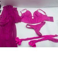 Pink women's beach suit