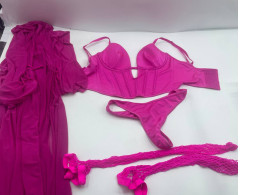 Pink women's beach suit