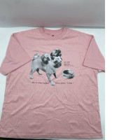 Pink round neck t-shirt with dog design
