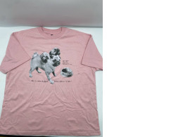 Pink round neck t-shirt with dog design