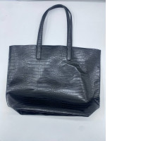 Women's black faux leather shoulder bag