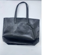 Women's black faux leather shoulder bag