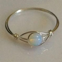 Jewelry, wire ring with artificial stone