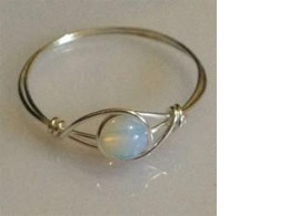 Jewelry, wire ring with artificial stone