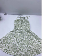 Light green short skirt tank top dress with leaf pattern Light green short skirt tank top dress with leaf pattern