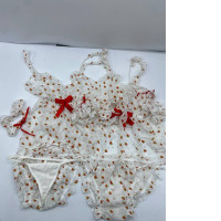 Set of 2 Women's Erotic Lingerie Chiffon Lotus Leaf Lace Cute Schoolgirl Sexy Cosplay Suit 