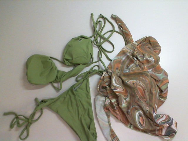 Women's green open swimsuit + pareo Women's green open swimsuit + pareo