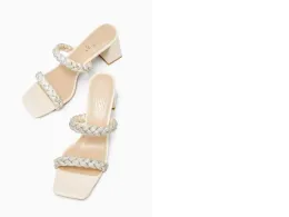 Women's shoes Promise Infinite Mid Heel Sandals Ivory