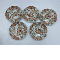 Set of 5 Japanese glass plate