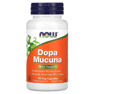NOW Foods Supplements, DOPA Mucuna, Standardized Mucuna Extract with Naturally Occurring 15% L-Dopa, 90 Veg 