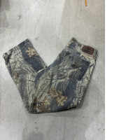 Leaf pattern long pants