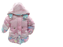 Winter Girls Jacket Kuromi Cute Cartoon Warm Hooded Zipper Little Princess Coat 3-8 Years Kids