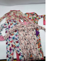 Set of 4 Children's floral leaf print dress with zipper