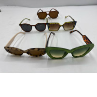 Set of 5 Women's fashion sunglasses, leopard pattern