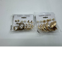 Set of 10 Gold earrings for women Set of 10 Gold earrings for women