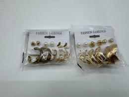 Set of 10 Gold earrings for women