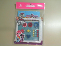 My little pony hair clip set + coloring book