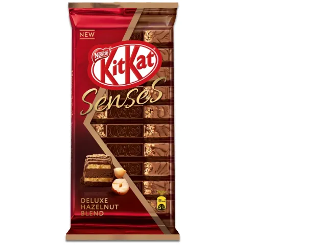 Kit-Kat Senses Deluxe Hazelnut Blend Milk and Dark Chocolate, Hazelnut, Peanut and Crispy Wafer, 110g Kit-Kat Senses Deluxe Hazelnut Blend Milk and Dark Chocolate, Hazelnut, Peanut and Crispy Wafer, 110g