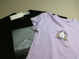 Set of 2 kids t-shirts, black and purple