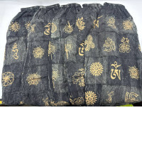 Set of 5 Aladdin pants, black handwoven fabric 