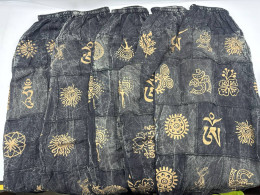 Set of 5 Aladdin pants, black handwoven fabric Set of 5 Aladdin pants, black handwoven fabric