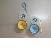 Set of 2 Silicone Collapsible Mugs and Lids, Starbucks