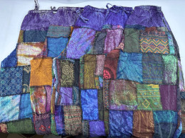 Set of 5 Aladdin pants, purple handwoven fabric Set of 5 Aladdin pants, purple handwoven fabric