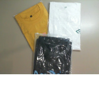 Set of 3 T-shirts, black, white, yellow