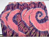 Set of 5 Pink and purple feather print home pants