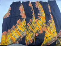 Set of 5 Black and orange feather pattern home pants Set of 5 Black and orange feather pattern home pants