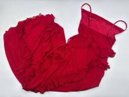 Red one-shoulder maxi dress