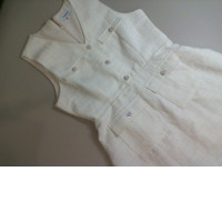Women's white dress with buttons