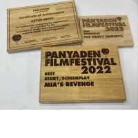 Set of 3 wooden souvenir certificates Set of 3 wooden souvenir certificates