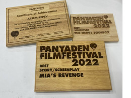 Set of 3 wooden souvenir certificates Set of 3 wooden souvenir certificates