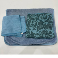 Set of blue bath towels